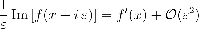 \frac{1}{\varepsilon}\,{\mathrm{Im}}\left[ f(x+i\,\varepsilon) \right] = f&#39;(x) + \mathcal{O}(\varepsilon^2)