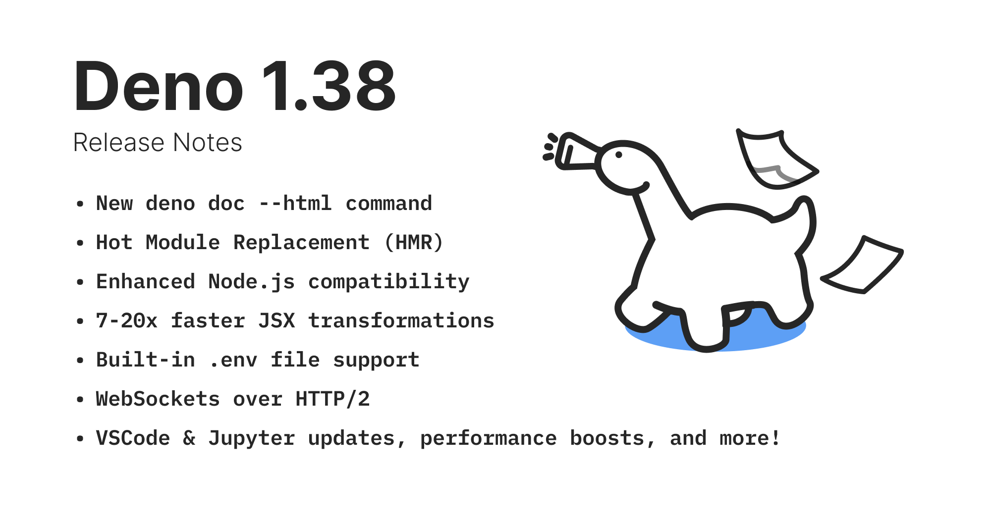 Deno 1.38: HTML doc generator and HMR