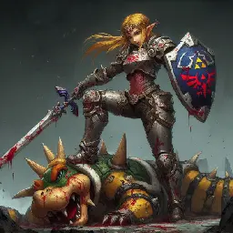 [Bing] How it should have ended: Zelda in Power Armor Slaying Bowser