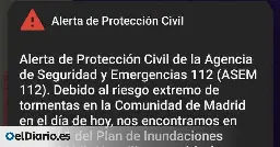 Cómo se ha enviado el mensaje de alerta de Protección Civil a los móviles que están en la Comunidad de Madrid