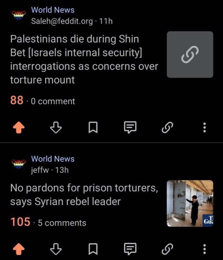 Two posts following each other, one about Syrian rebels fighting prison torturers, the other one about fears of torture perpetrated by Israel police