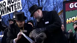 Punxsutawney Phil doesn't see shadow on Groundhog Day, meaning early spring
