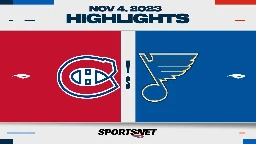 NHL Highlights | Canadiens vs. Blues - November 4, 2023