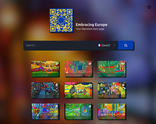 colorful example start page