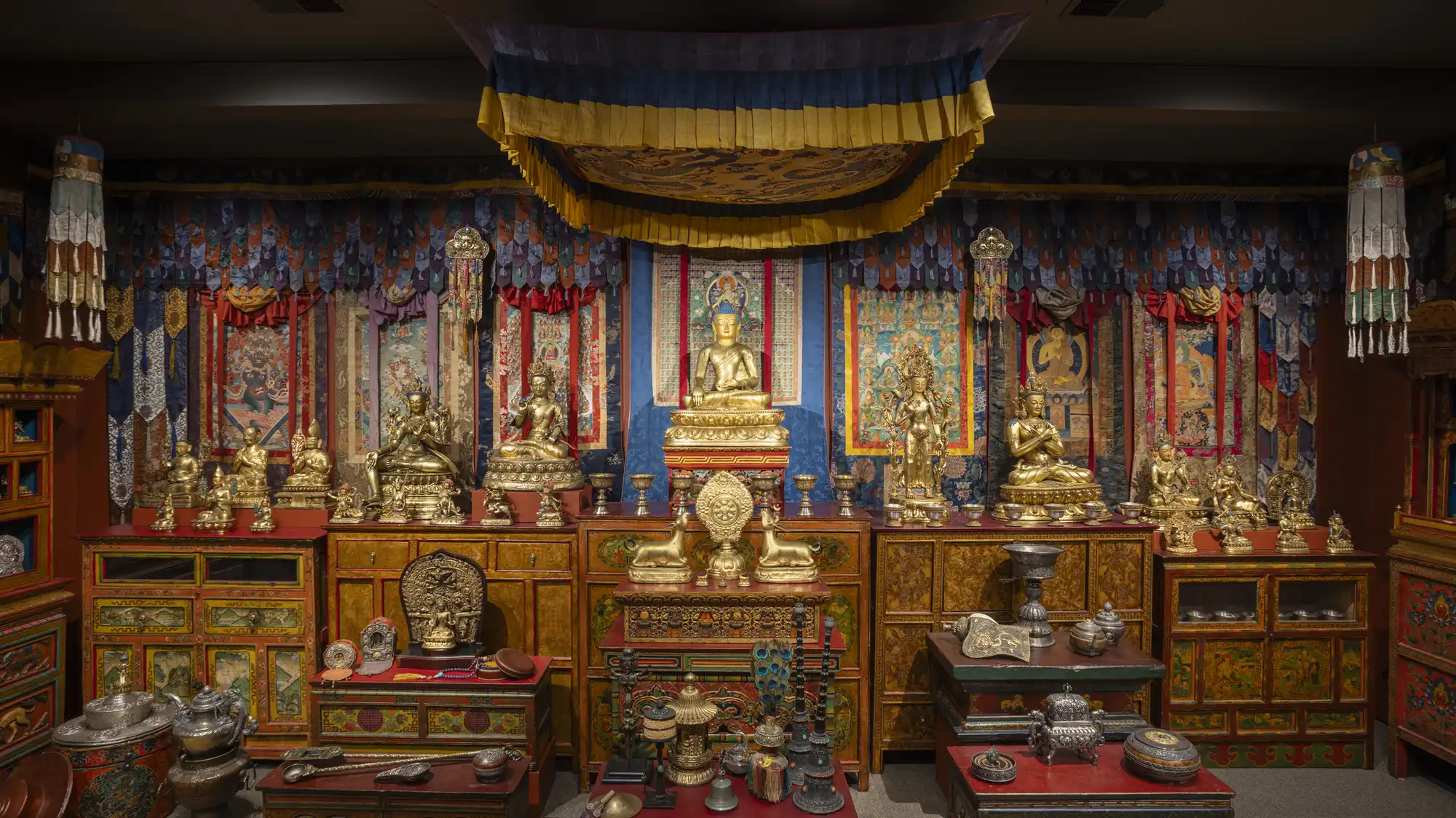 A gilded Tibetan Buddhist shrine room opens at Mia