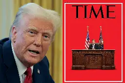 Trump turns on Time after new cover shows Musk sitting behind his Resolute desk