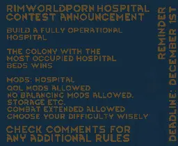 Reminder · Hospital contest · one month left - RimWorldPorn - RimWorld Gallery
