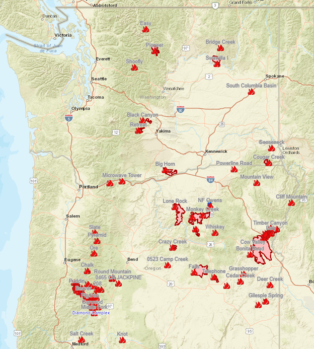 Record Heat and Wildfires for the Western U.S.