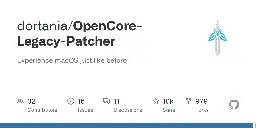 GitHub - dortania/OpenCore-Legacy-Patcher: Experience macOS just like before