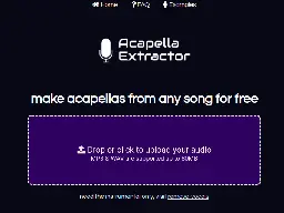 Acapella Extractor | Make acapellas from any song for free !