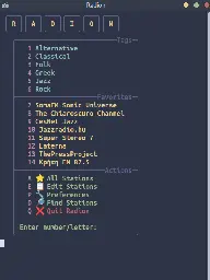 Radion, an internet radio CLI client, written in Bash.