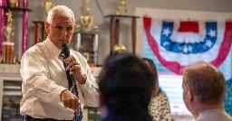 Mike Pence called 'traitor' by protesters outside New Hampshire town hall