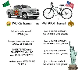 [meme] WOKE transit vs PATRIOT transit