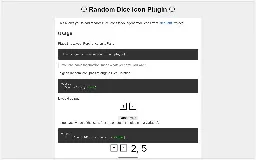 Random Dice Icon Plugin