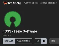 Neue Community auf feddit.org: FOSS - Deutschsprachige Community zum Austausch über Freie Software 💻 👉 Bitte abonniert (auch) die neue Community auf feddit.org + postet bevorzugt dort