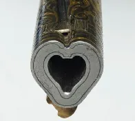 Ornate flintlock gun with heart-shaped muzzle, Germany, ~1765 AD