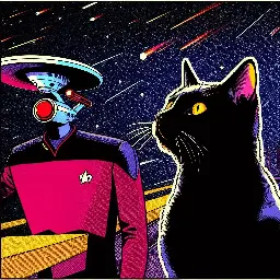 [Bing] Star Trek Kitty and Captain Enterprise