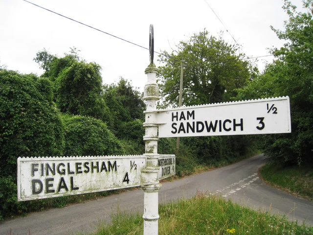 A street sign showing Ham and Sandwich!