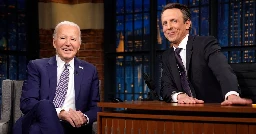 Biden makes appearance on 'Late Night with Seth Meyers' for interview