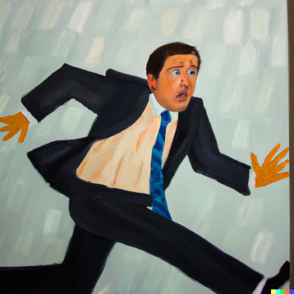 I asked an AI to give me "Michael Scott trapped in an oil painting". It did not disappoint.