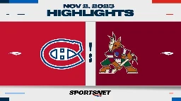 NHL Highlights | Canadiens vs. Coyotes - November 2, 2023