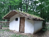 Old brick house in ASTRA Museum, Sibiu, Romania