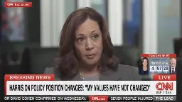 Kamala Harris Challenged on Policy Flip-Flops in First TV Interview