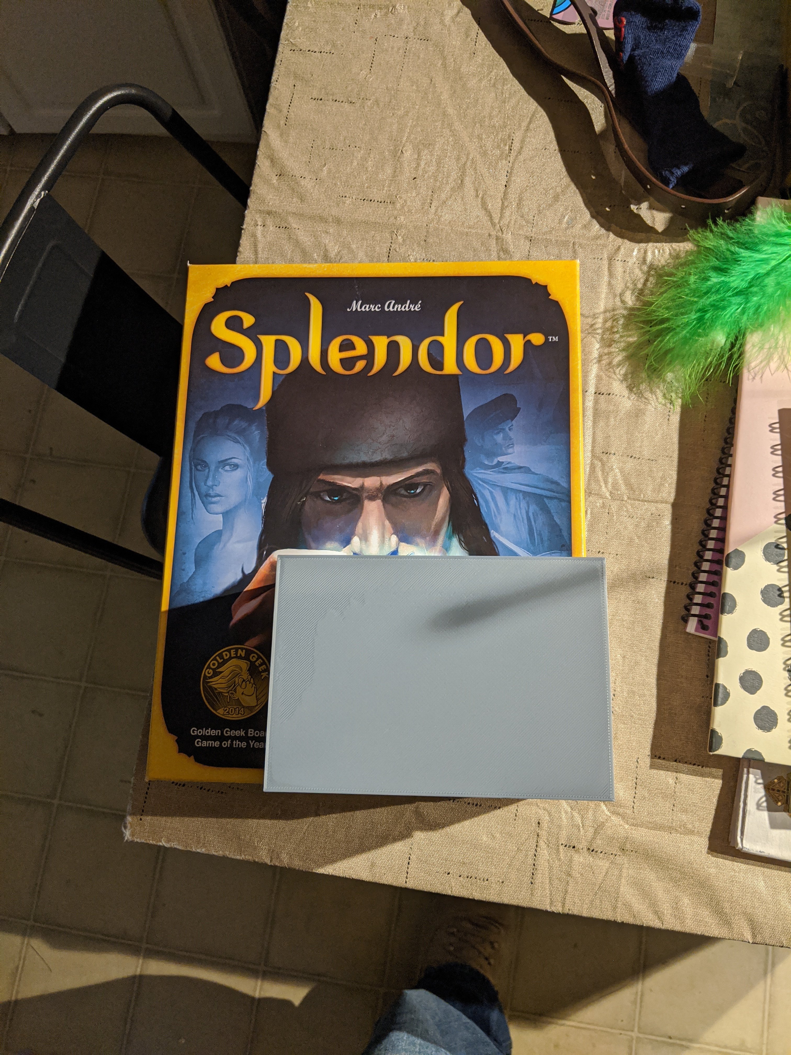 Splendor game box with gray 3d printed case
