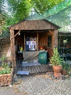 My "indoor" archery range. Only 15m, but it is fine for shooting at home.