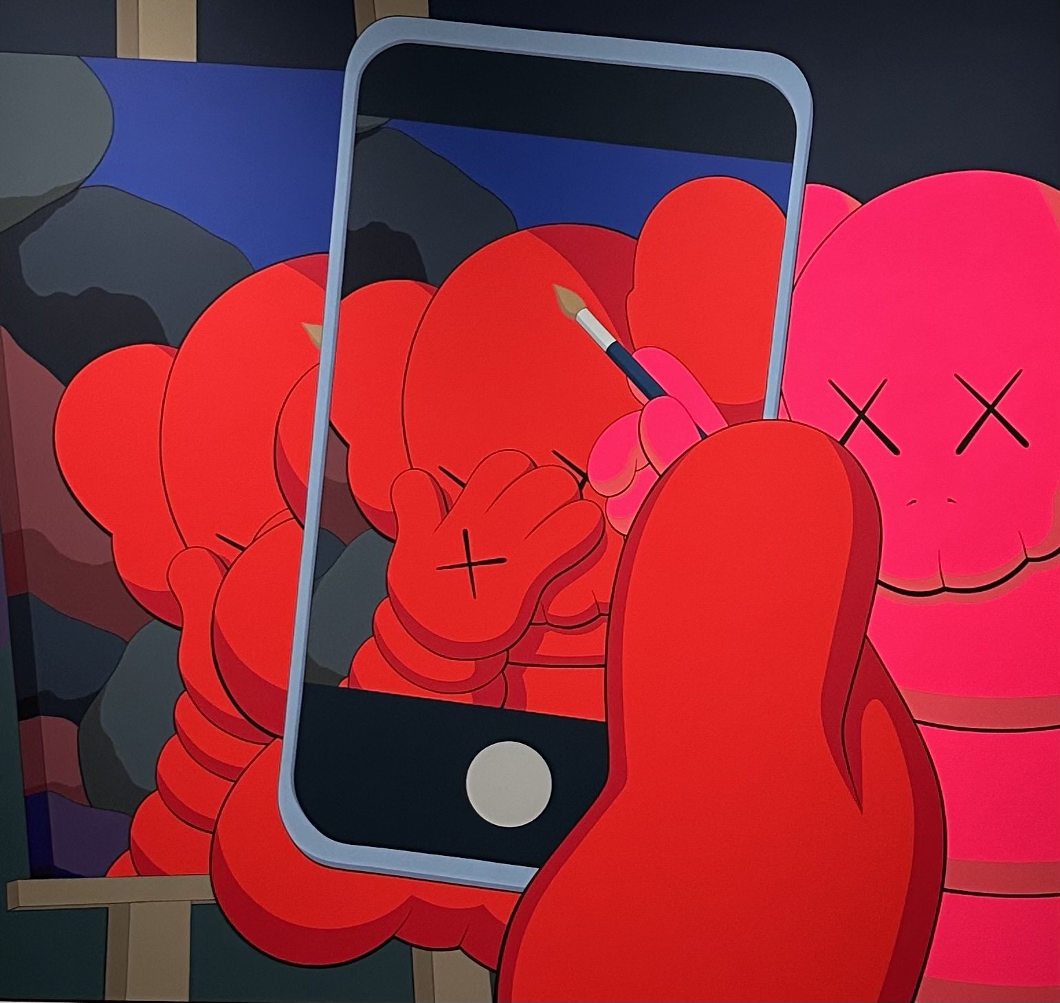 THE PHOTOGRAPHER, 2021. Acrylic on canvas. KAWS.