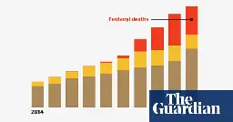 Revealed: 300% surge in deaths of unhoused people in LA amid fentanyl and housing crises