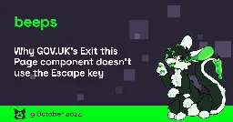 Why GOV.UK's Exit this Page component doesn't use the Escape key