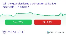 Will the guardian issue a correction to its EA/ manifest/ FTX article?