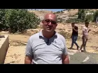 Israel pouring cement down a well in the Palestinian West Bank town of Hebron.