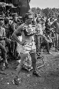 Man recording a concert on cassette, Poland, 1980s