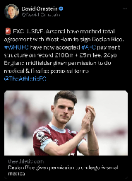 🚨 EXCLUSIVE: Arsenal have reached total agreement with West Ham to sign Declan Rice