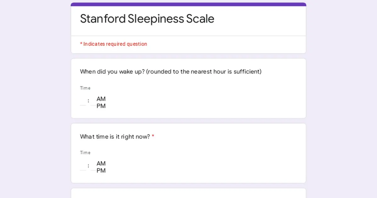 Stanford Sleepiness Scale