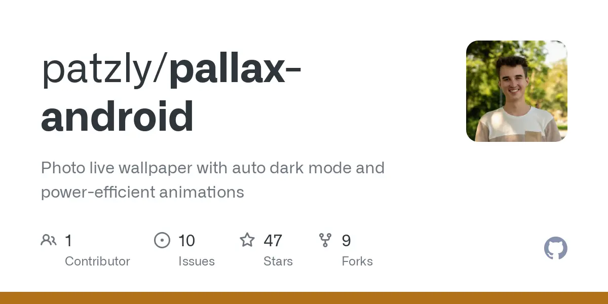 GitHub - patzly/pallax-android: Photo live wallpaper with auto dark mode and power-efficient animations