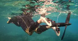 'Underwater bicycle' propels swimmers forward at superhuman speed