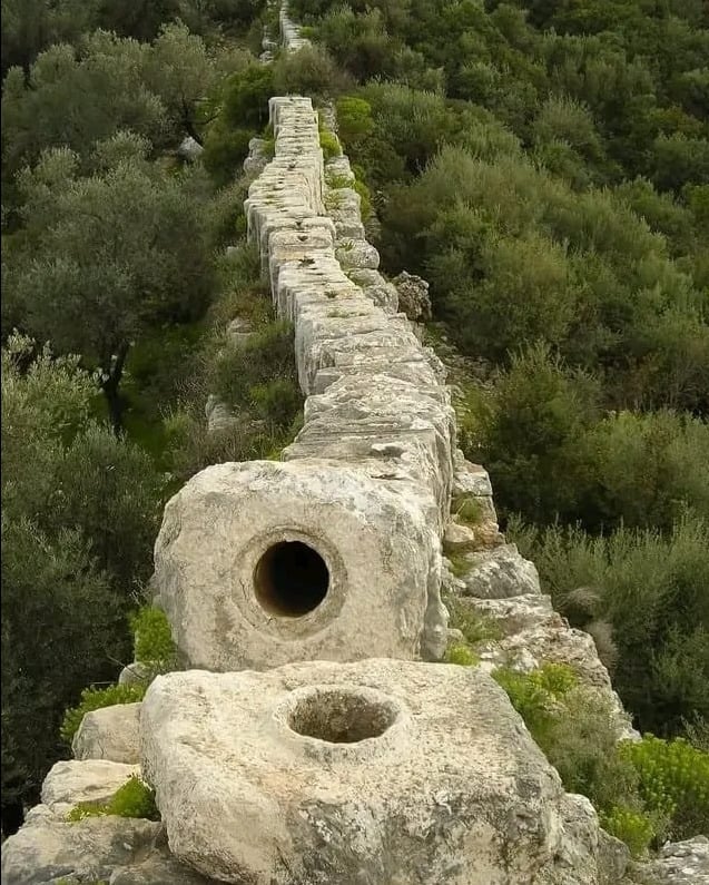 Inside of the Roman Delikkemer aqueduct in modern-day Turkiye