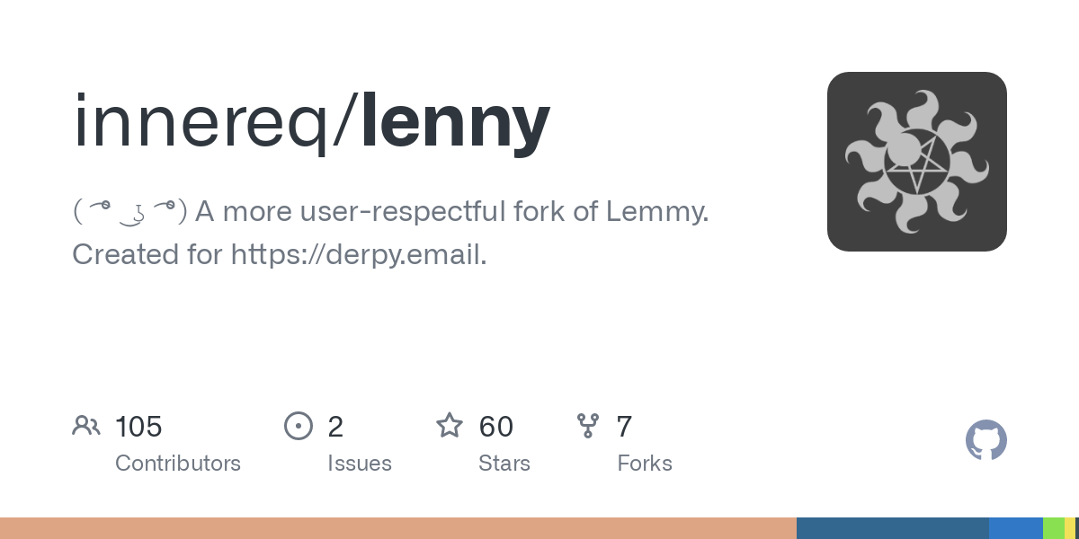 GitHub - innereq/lenny: ( ͡° ͜ʖ ͡°) A more user-respectful fork of Lemmy. Created for https://derpy.email.