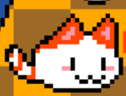pixelated cat loaf in orange and white