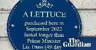 ‘Blue plaque’ at Walthamstow Tesco honours lettuce that outlasted Liz Truss