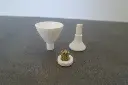 OP designed and 3D-printed a pellet press funnel for a Dynavap to triple the amount of herb that fits into the chamber!