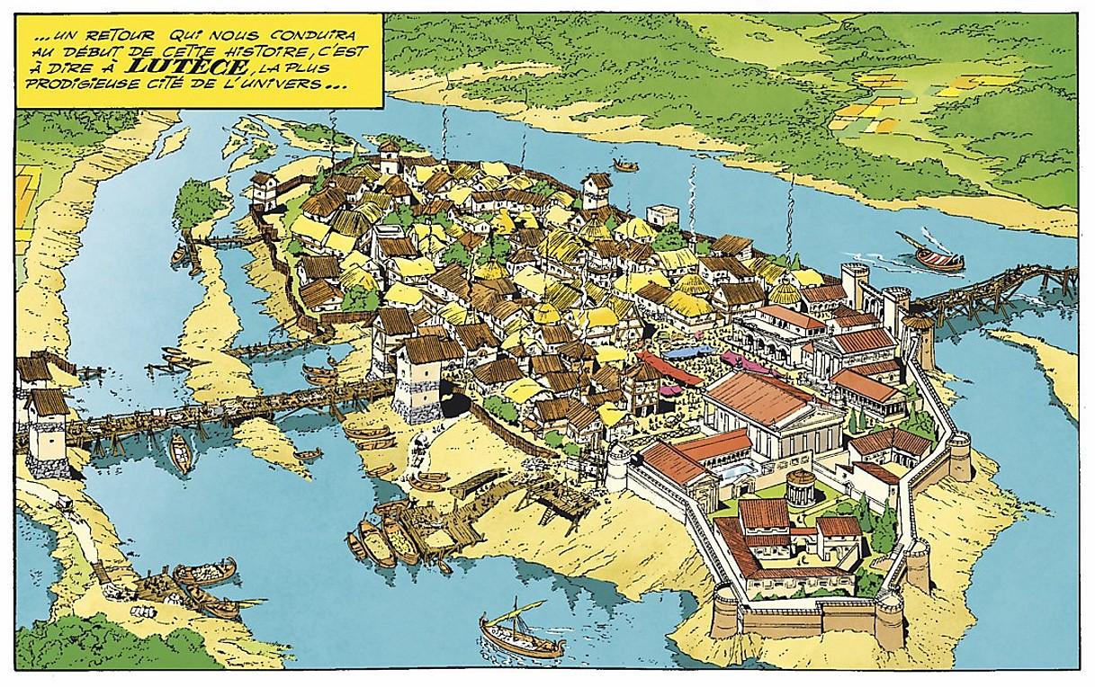 Imagining of the Gallo-Roman city of Lutetia, predecessor of Paris