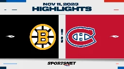 NHL Highlights | Bruins vs. Canadiens - November 11, 2023