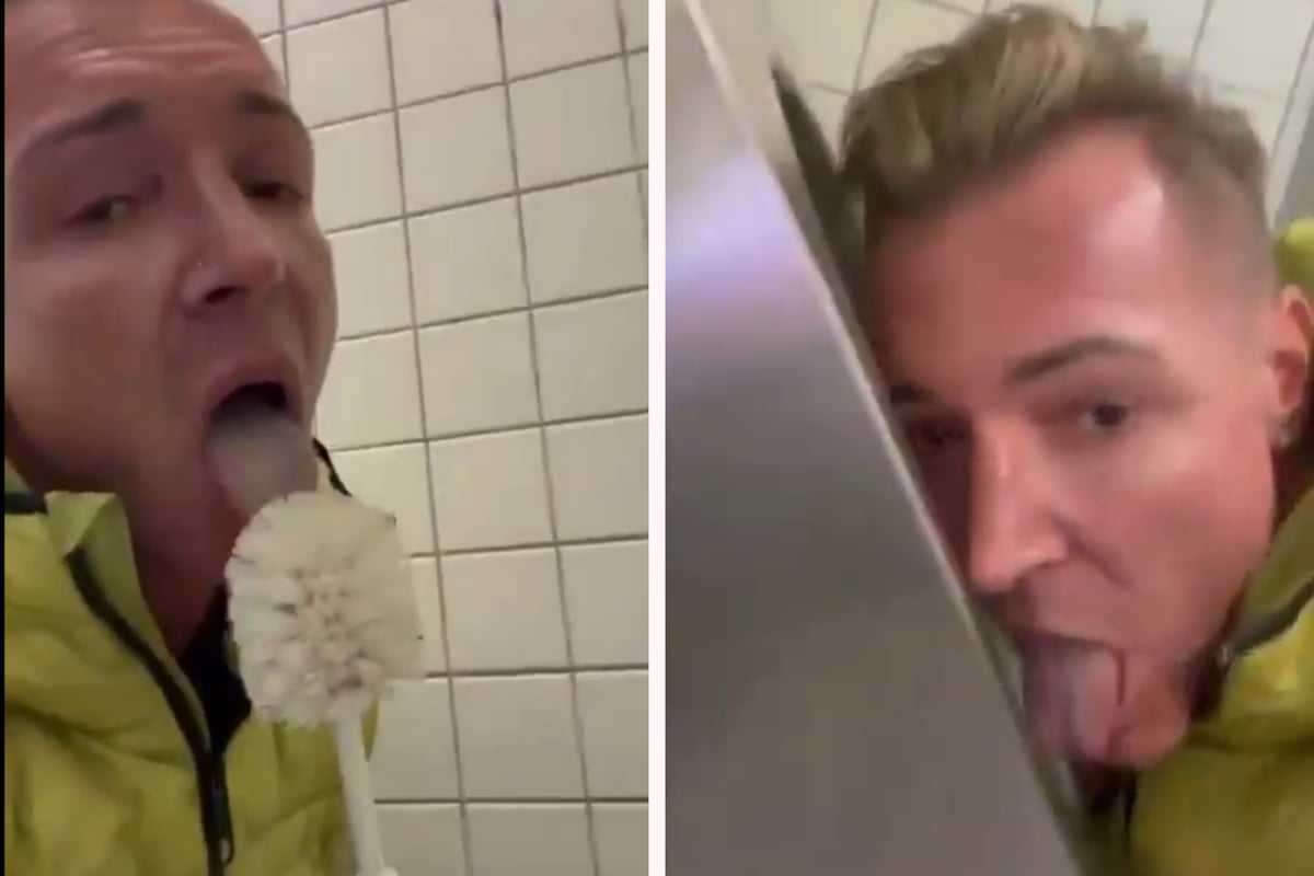 Verstörend! FDP-Politiker leckt Toiletten ab und malt sich Hitlerbart aus Fäkalien