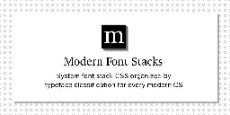 Modern Font Stacks