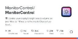 GitHub - MonitorControl/MonitorControl: 🖥 Control your display's brightness & volume on your Mac as if it was a native Apple Display. Use Apple Keyboard keys or custom shortcuts. Shows the native macOS OSDs.