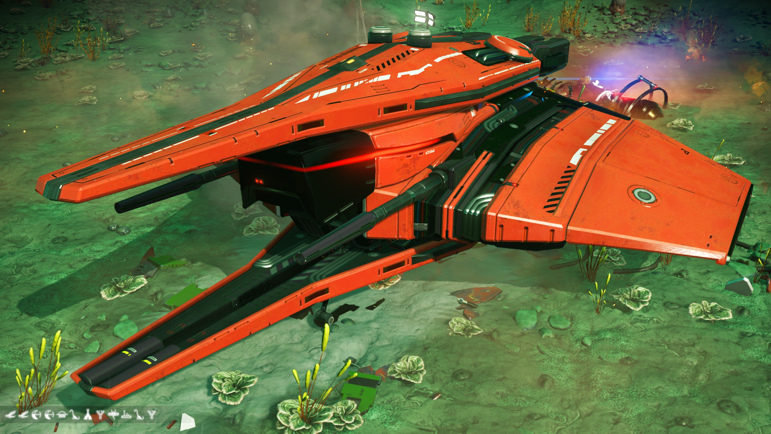 Starship/Euclid: B-Class Dark Orange Cylon Closed I-Wing Guard Interceptor